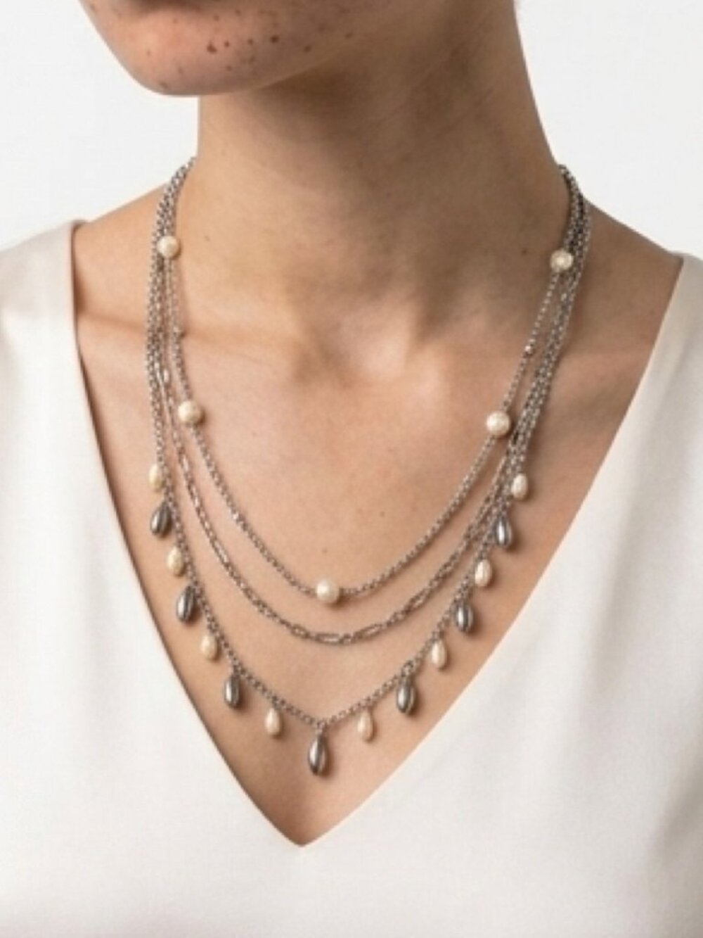 Lia Sophia "SILVER MEDAL" Necklace